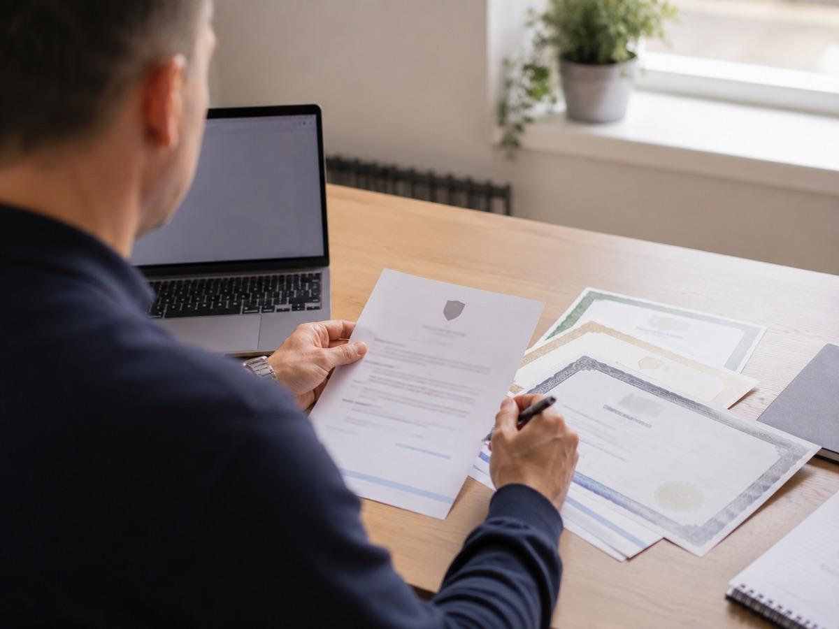 Checking a professional's certificates and insurance documents